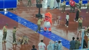 苏超常州奥体中心恐龙&ldquo;吃人&rdquo;事件，周围咋没有人制止一下🤣